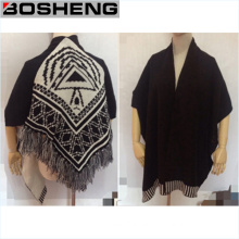 Knitted Wool Poncho Capes Shawl, Women Scarves Shawls